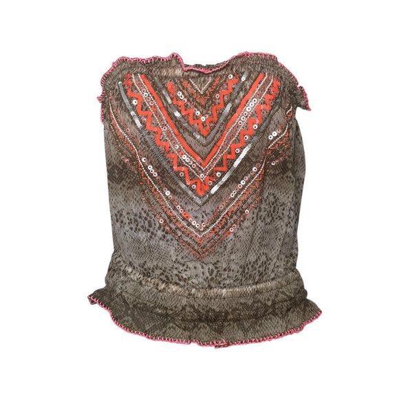 Ramy Brook Printed Luana Embellished Strapless Top NWT Size M - Picture 6 of 8